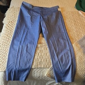LC Lauren Cruz Light Shimmery Blue Straight Leg Pants